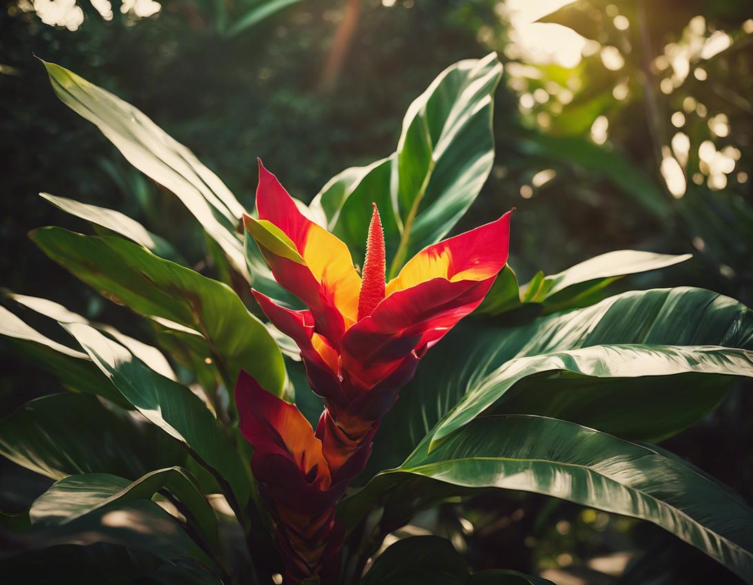 Image de la plante Costus Indien en pleine floraison dans un jardin indien éclairé naturellement, en style documentaire classique.