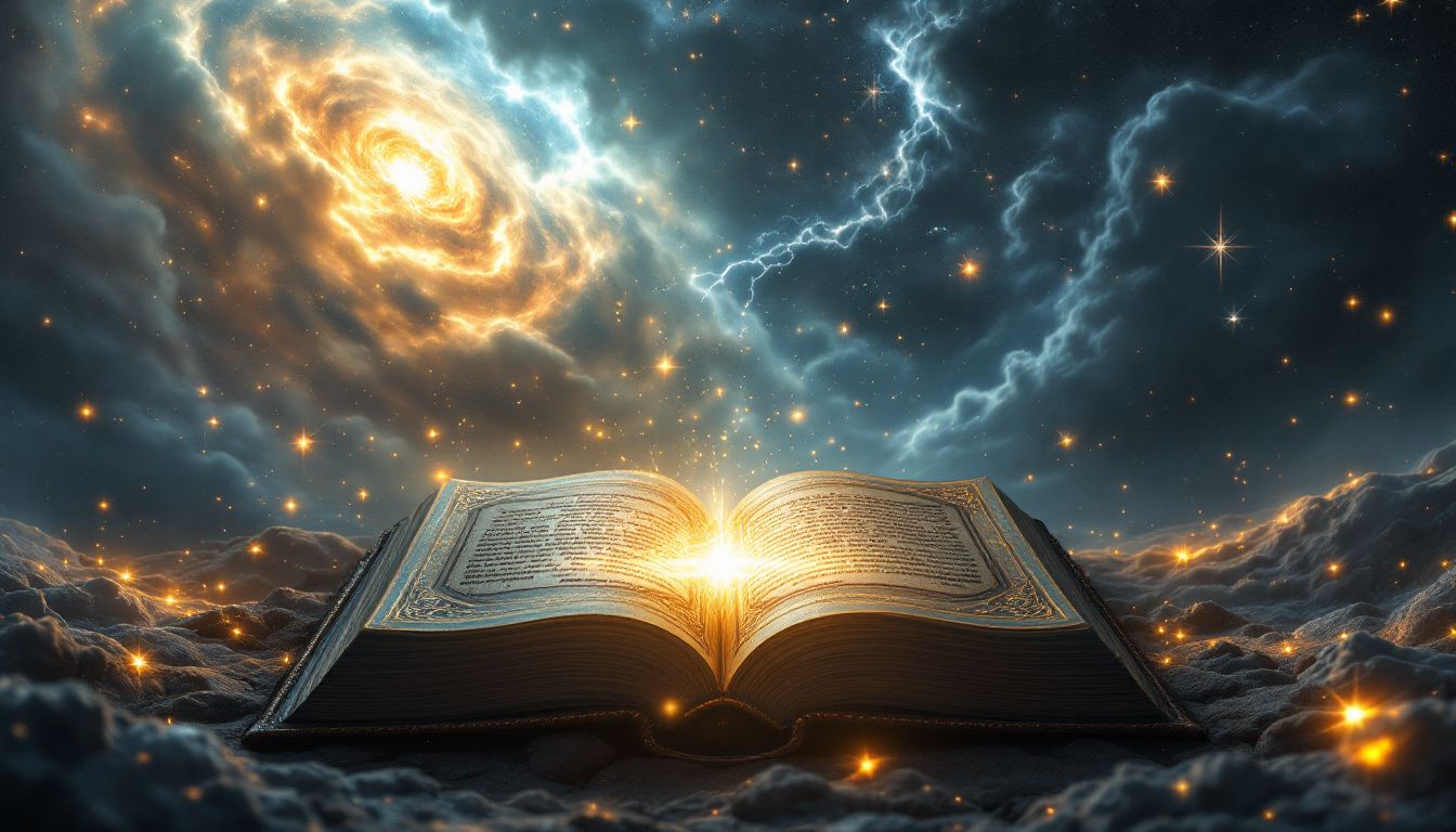 Une représentation artistique du cosmos illustrant les mystères de l'univers et la quête du savoir éternel.