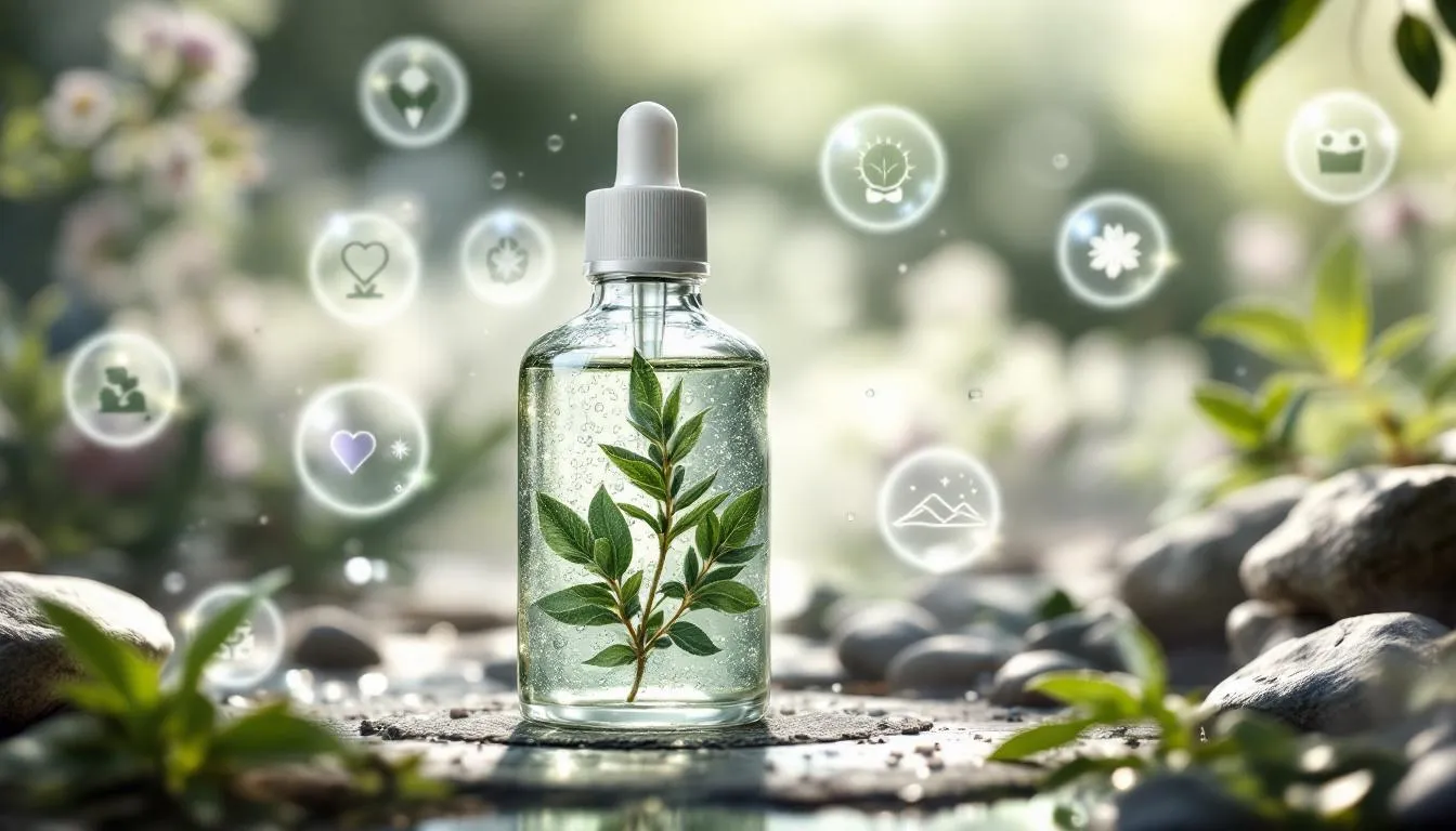 Hydrosol de sauge accompagné d'une présentation des bienfaits aromatiques et thérapeutiques.